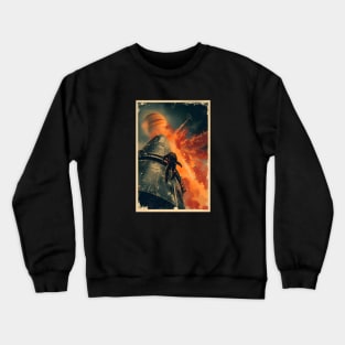 Explosion near Jupiter - Vintage Poster Style - Sci-Fi Crewneck Sweatshirt